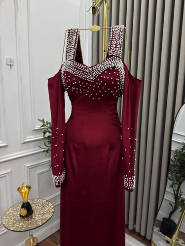 فستان سهره مخمل مطرز