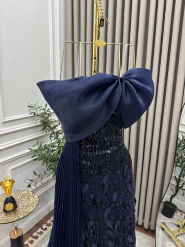 فستان سهره كحلي راقي