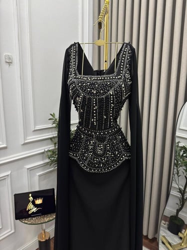 فستان سهره اسود فصوص