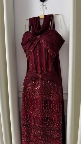 فستان سهره برغندي