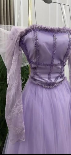 فستان سهره بنفسجي دانتل
