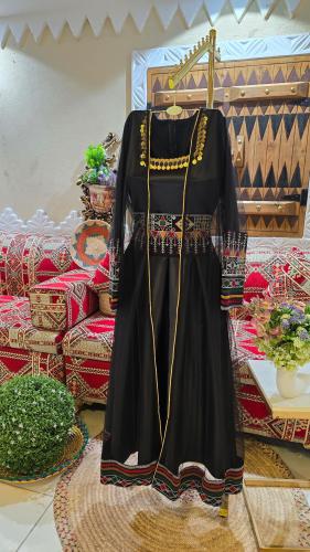 جلابية وطني قطعتين عسيري اسود
