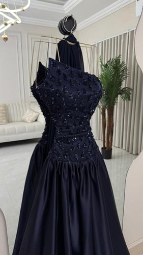 فستان سهره كحلي راقي