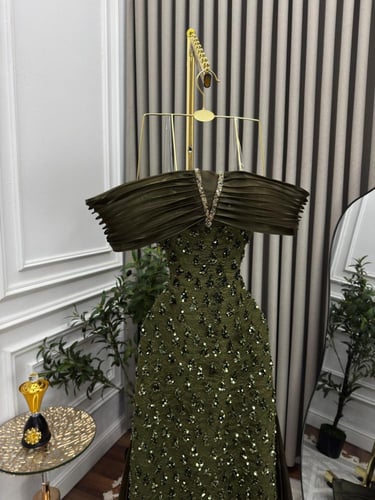 فستان سهره زيتي