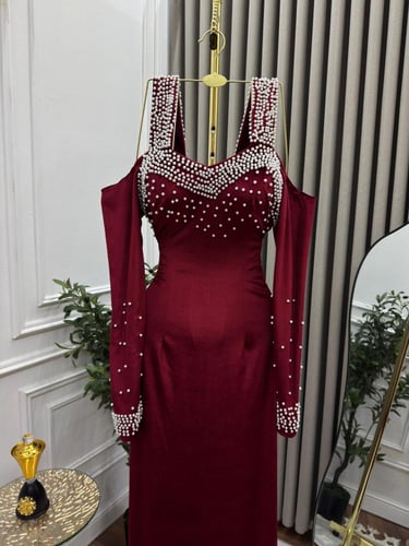 فستان سهره مخمل مطرز