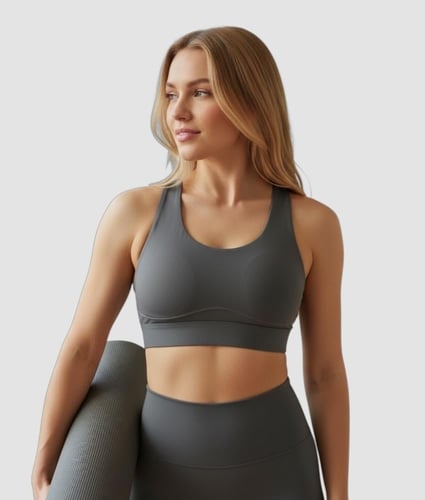 حمالة صدر دعم عالي - رمادي