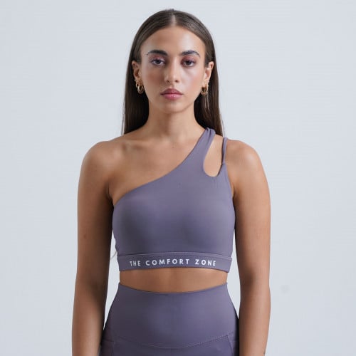 One Shoulders Sports Bra - Gray
