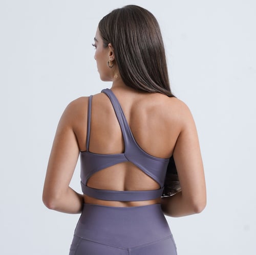 One Shoulders Sports Bra - Gray