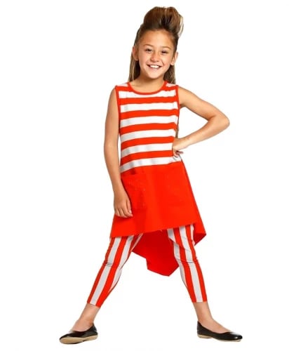 طقم بناتي توب مع ليقينق مميز