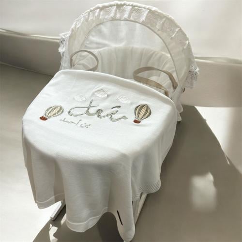 بطانية مواليد سكري خامة تركية مع التطريز