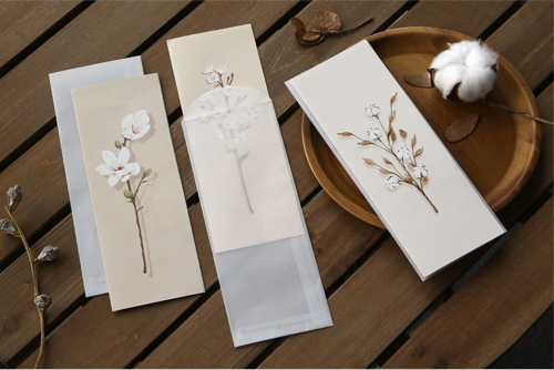 كرت إهداء طويل (مجموعة زهرة القطن)