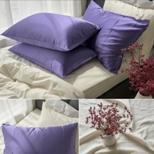 غطاء وسادة حرير التوت 100٪ بلون موف