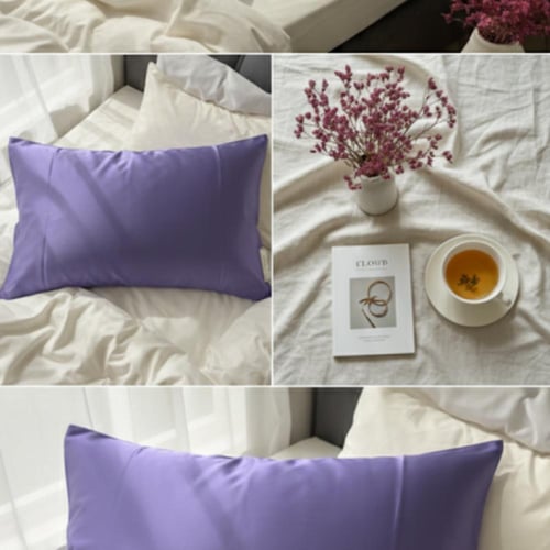 غطاء وسادة حرير التوت 100٪ بلون موف