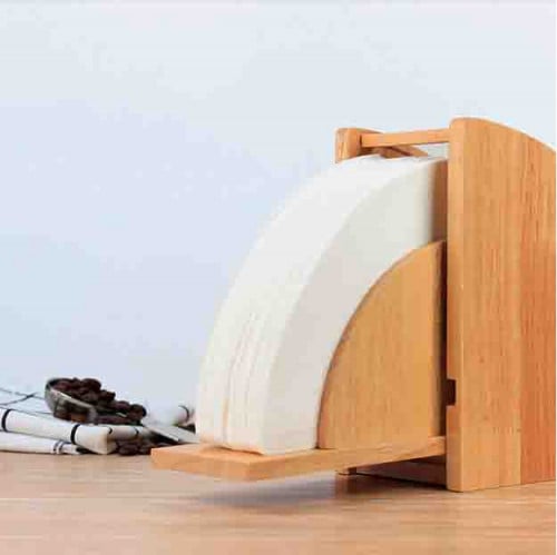 درج فلاتر V60 خشببي - للحفاظ على فلاتر القهوة مرتب...