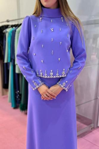 تيور كريب بلون بنفسجي ، ولون فوشي