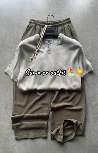 shirt and dark grey pant made in turkey