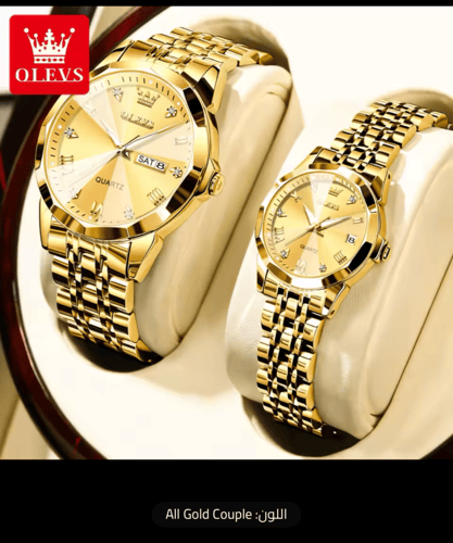 طقم ساعة كوارتز من OLEVS الفولاذ المقاوم للصدأ للأ...
