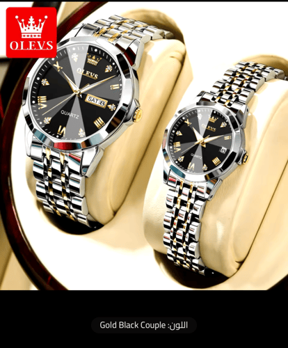 طقم ساعة كوارتز من OLEVS الفولاذ المقاوم للصدأ للأ...