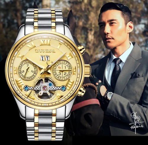 ساعة كارنيفال السويسرية الاتوماتيكية الفخمة للرجال...