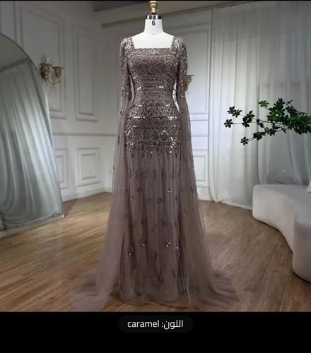 فستان كونتيسا دبي مطرز بالخرز للحفلات الراقصة بياق...