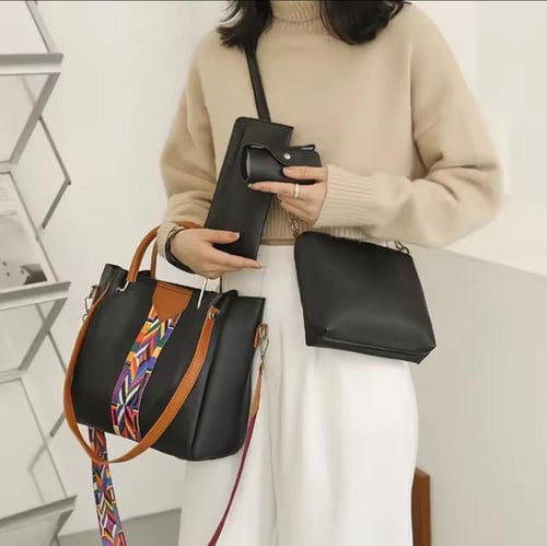 طقم الحقائب الأنيق حقيبة يد فاخرة سعة كبيرة