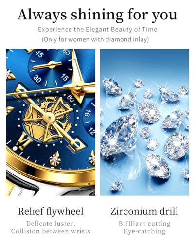 طقم ساعة كوارتز من OLEVS الفولاذ المقاوم للصدأ للأ...