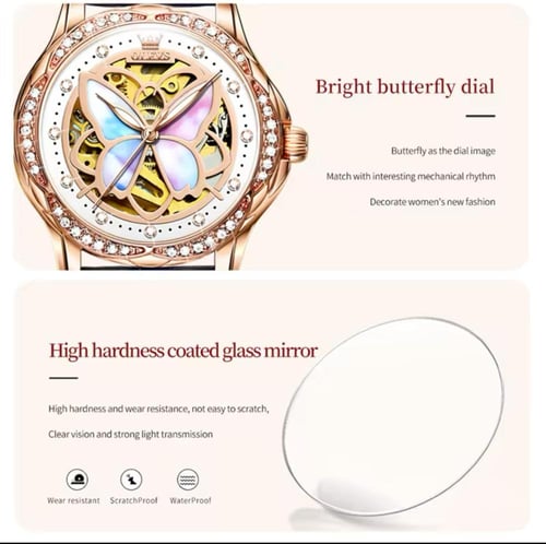 ساعة نسائية فاخرة ماركة OLEVS الميكانيكية التلقائي...