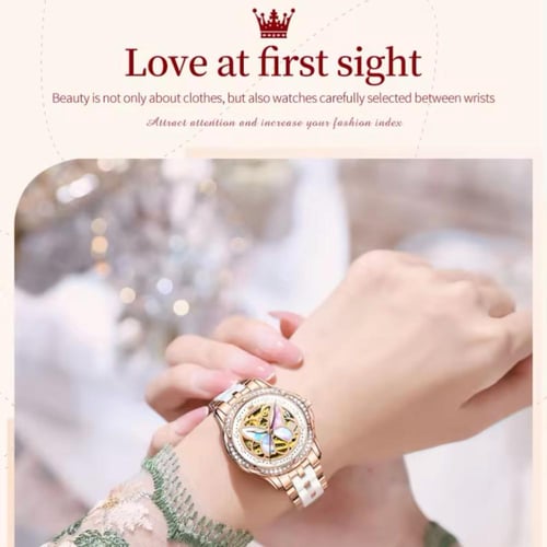 ساعة نسائية فاخرة ماركة OLEVS الميكانيكية التلقائي...