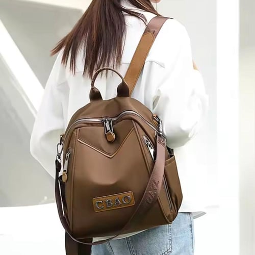 حقيبة الظهر الخفيفة الوزن للنساء مصنوعة من قماش أك...