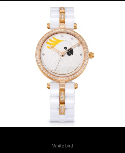 ساعة كوارتز من السيراميك الأبيض جودة عالية حجر الر...