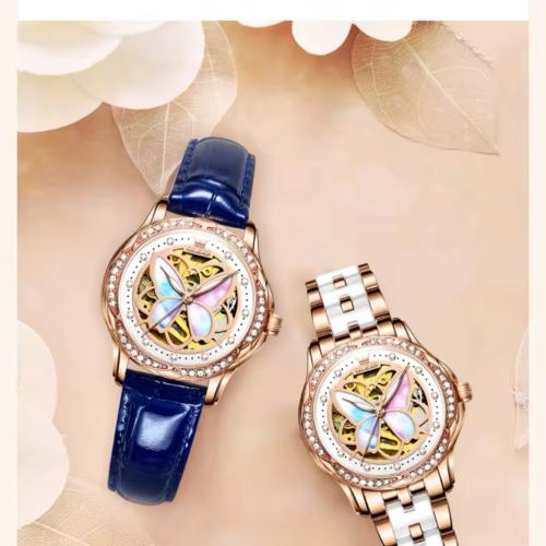 ساعة نسائية فاخرة ماركة OLEVS الميكانيكية التلقائي...