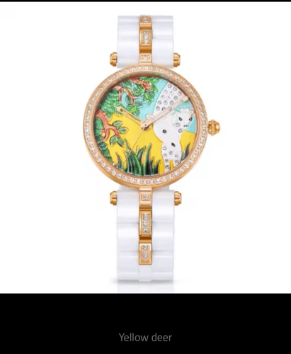 ساعة كوارتز من السيراميك الأبيض جودة عالية حجر الر...