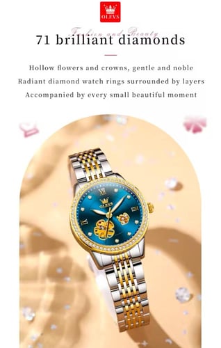 ‎ ساعة يد من نسائية زهور مجوف ، حزام يوبيل مقاوم ل...