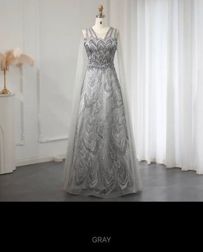 فستان سهرة بأكمام طويلة للنساء ، تنورة فاخرة ، أخض...