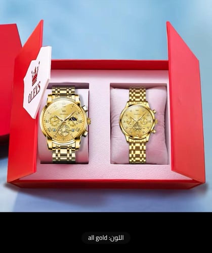 طقم ساعة كوارتز من OLEVS الفولاذ المقاوم للصدأ للأ...