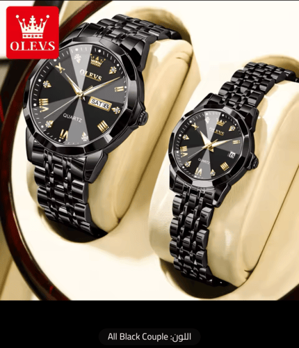 طقم ساعة كوارتز من OLEVS الفولاذ المقاوم للصدأ للأ...
