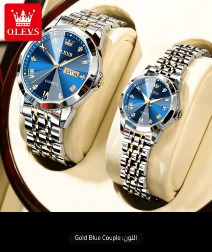 طقم ساعة كوارتز من OLEVS الفولاذ المقاوم للصدأ للأ...