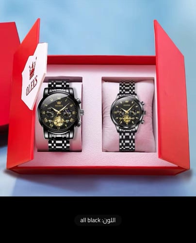 طقم ساعة كوارتز من OLEVS الفولاذ المقاوم للصدأ للأ...