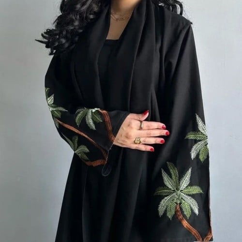 عبايات مطرزة للنساء ، قفطان أسود