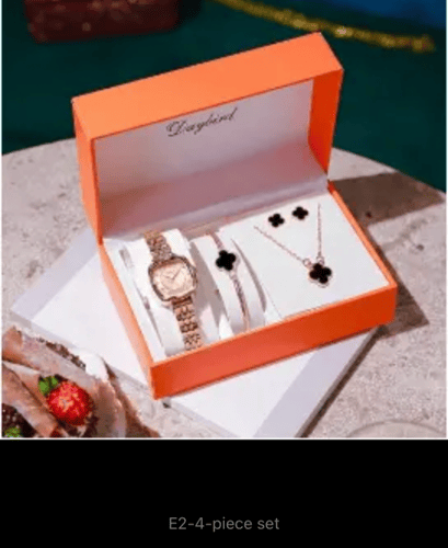 طقم موضة جديدة ساعة نسائية كوارتز مقاومة للماء