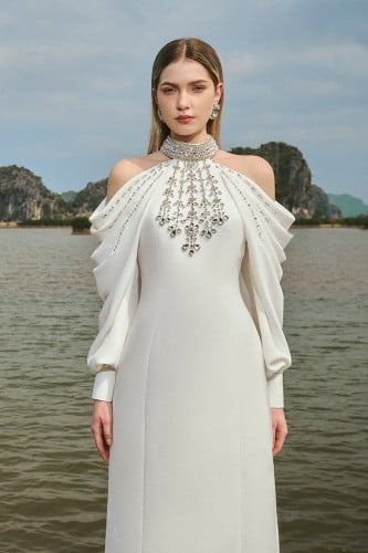 فستان حفلة بحمالة رقبة أميليا للنساء