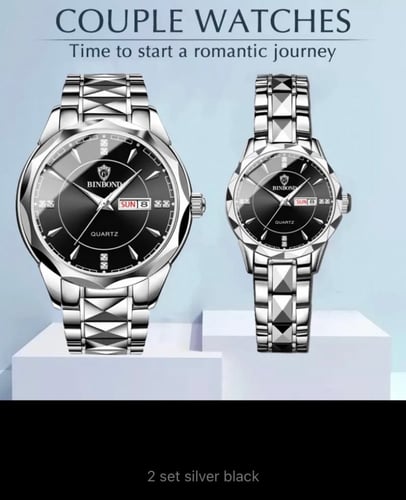 طقم ساعات بن بوند كوارتز مقاومة للماء من الفولاذ ا...