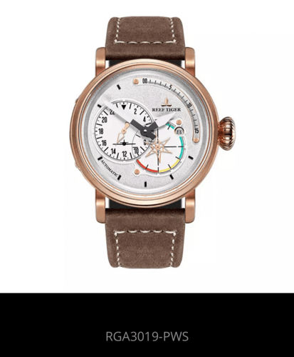 الساعات العسكرية الطيار جلد طبيعي RGA3019 ريف النم...