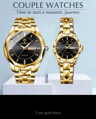 طقم ساعات بن بوند كوارتز مقاومة للماء من الفولاذ ا...