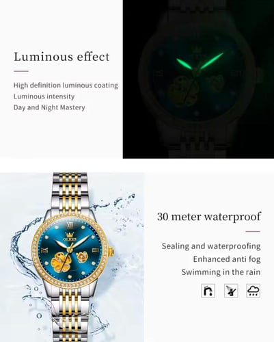 ‎ ساعة يد من نسائية زهور مجوف ، حزام يوبيل مقاوم ل...