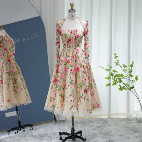 ‎فستان سهرة قصير فستان فاخر جودة عالية مطرز