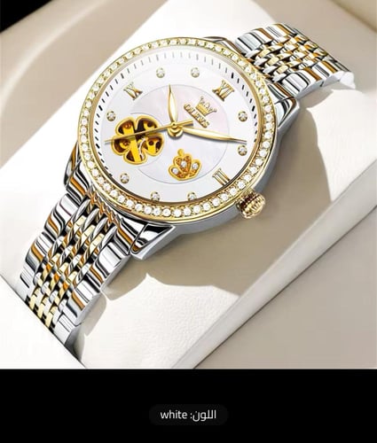 ‎ ساعة يد من نسائية زهور مجوف ، حزام يوبيل مقاوم ل...