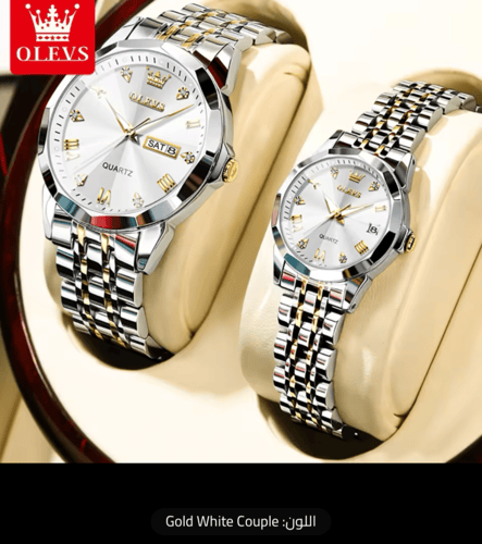 طقم ساعة كوارتز من OLEVS الفولاذ المقاوم للصدأ للأ...