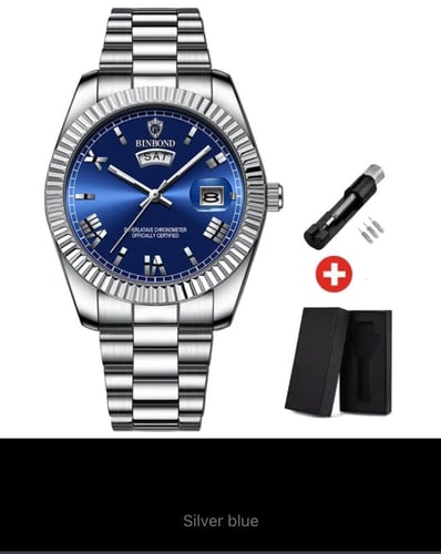 ساعة يد كوارتز رجالية مقاومة للماء من الفولاذ المق...