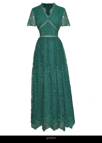 المدرج فستان الدانتيل ماكسي أنيقة الكروشيه التطريز...